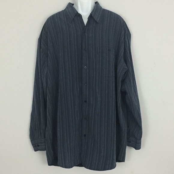 David Taylor Other - David Taylor Mens 2XLT Blue Striped Button Up Top